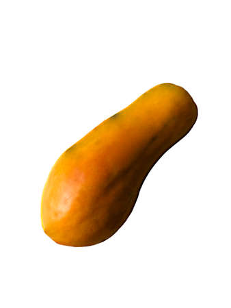 photo tropical fruit papyya on a white background, isolateの写真素材