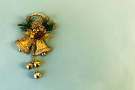 Christmas and New Year's flat lay with copy space and a New Year's toyの写真素材