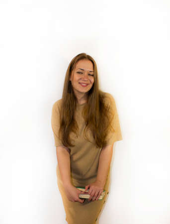 young beautiful woman with book, textbook