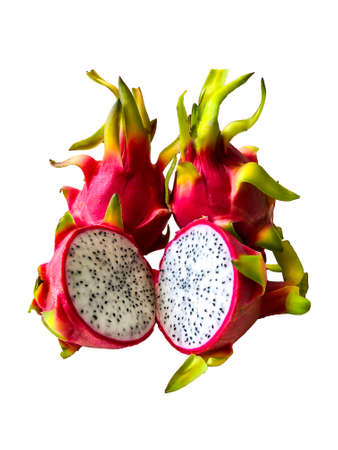 photo tropical fruit dragon on a white background, isolateの写真素材