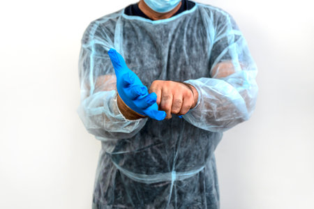 photo of male doctor on white background