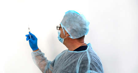 photo of male doctor on white backgroundの写真素材