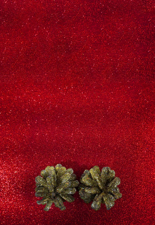 card, banner, flyer for christmas and new year on red background