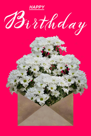 Birthday card with flowers for a woman or a girl