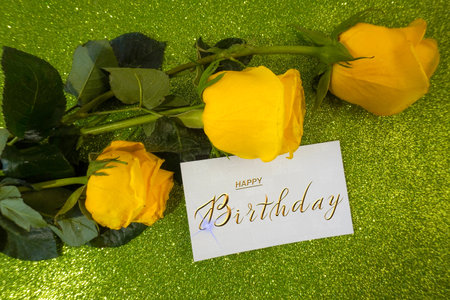 postcard , Internet banner with a birthday greeting, with the inscription - happy birthdayの写真素材