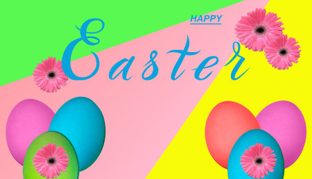 happy easter! Card or Internet banner on Easter. Also can be used as flyer with discounts, 3d...