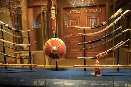 Abu Dhabi, UAE - March,16,2023: Abu Dhabi Royal Palace inside and outside,のeditorial素材