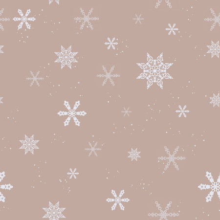 Seamless pattern on the theme of the new year and Christmas with snowflakes,の写真素材