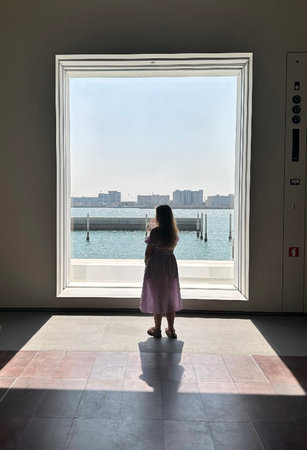 Abu Dhabi, UAE - March 16,2023: Louvre Museum in Abu Dhabi, exhibition of painting and sculptureのeditorial素材