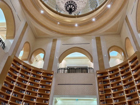 Abu Dhabi, UAE - March 16,2023: Abu Dhabi Royal Palace inside and outside.のeditorial素材