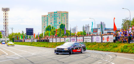 Naberezhnye Chelny, Russia - July 30,2023: Drift competition, drifting championshipのeditorial素材