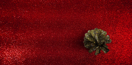 card, banner, flyer for christmas and new year on red backgroundの写真素材