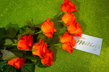 Happy mother's day! Card, Banner, flyer, Congratulations on Mother's Day, Bouquet of rosesの写真素材