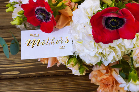 Happy mother's day! Card, Banner, flyer, Congratulations on Mother's Day, Bouquet of flowersの写真素材