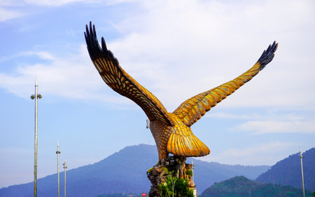 eagle symbol of Langkawi island in town of Kuah of Langkawi island in Malaysia