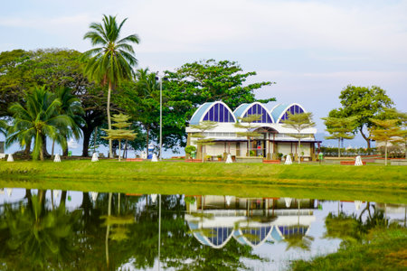 streets and houses town of Kuah of Langkawi island in Malaysia