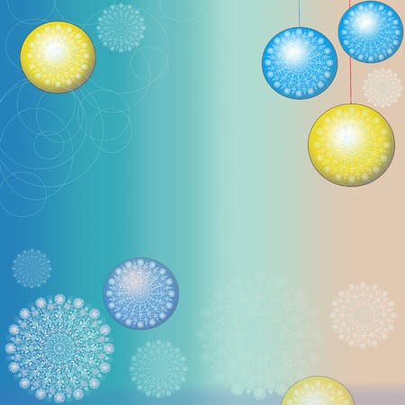 Blurred Background with snowflakes  for Christmas and New year. Digital  Illustrations of snowflakes on a color backdrop. Copy space Happy new year, Christmas decoration copy spaceの写真素材