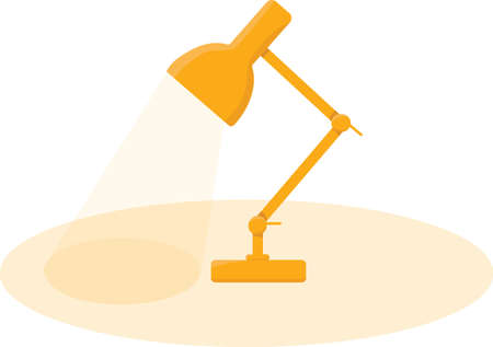 Table lamp with a shadow from the light. Vector stock illustration isolated on white background. EPS10のイラスト素材