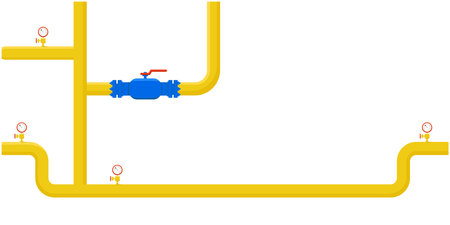Gas pipeline construction background with text. Vector stock illustration isolated on white background for banners, posters with notification and announcement.のイラスト素材