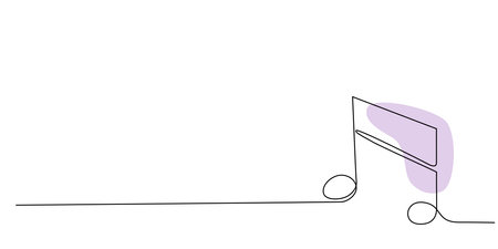 Decoration continuous line hand drawing element note for concert, photo book, invitations. Vector stock illustration minimalism design isolated on white background. Editable stroke single line.のイラスト素材