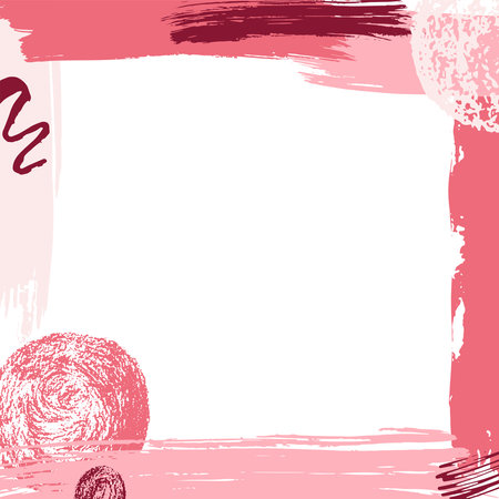 Hand drawn color brush stroke frame for social media with place for text. Vector stock illustration for design template post about sale, creative image, banner, flyer, poster, social network.のイラスト素材