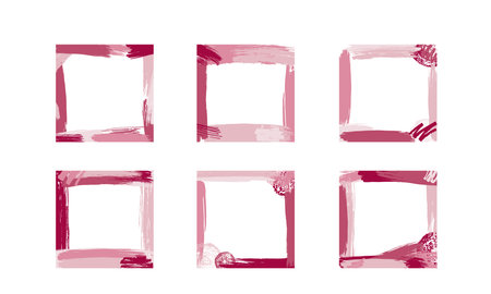 Hand drawn color brush stroke frames for social media with place for text. Vector stock illustration for design template post about sale, creative image, banner, flyer, poster, social network.のイラスト素材