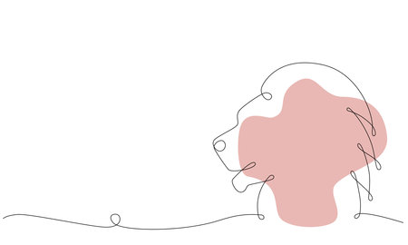 Leo zodiac constellation one single hand drawing continues line. Vector stock illustration isolated on white background. Editable stroke line.のイラスト素材