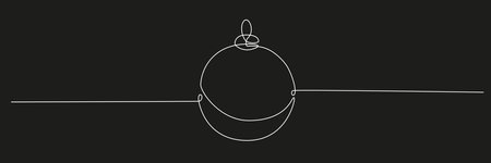 2024 continuous single line sign. Vector stock illustration isolated on black chalkboard background for design template new year banner, flyer, greeting card. Editable stroke.のイラスト素材