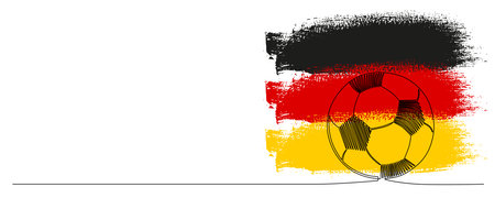 Football soccer ball - championship symbol. Vector stock continues line illustration isolated on white background. Editable stroke single line.のイラスト素材