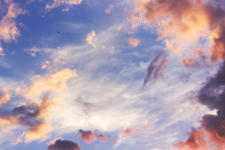 Sunset sky with cloudsの写真素材