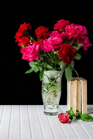 A beautiful bouquet of flowers in a glass vase. Teacher's Dayの写真素材