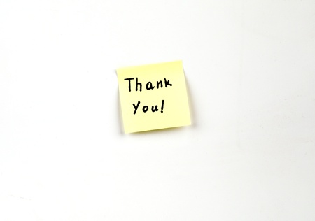 Thank You! on a post-it note