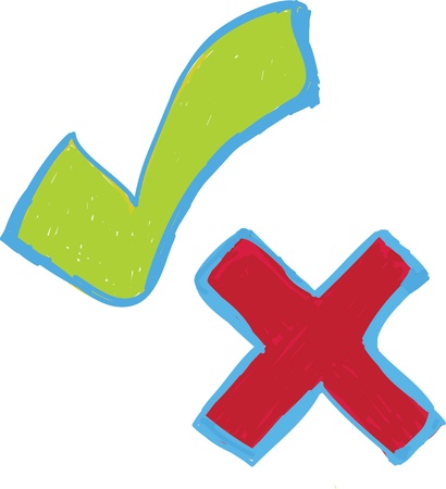 tick mark and crossのイラスト素材