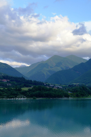 beautiful lake Fiastra, Italyの写真素材