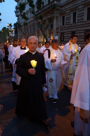 ROME, ITALY - JUN 4, 2015: During the celebration the Feast of Corpus Christi (Body of Christ) also...