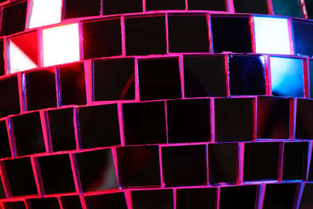 Shiny disco ball as background, closeup viewの写真素材