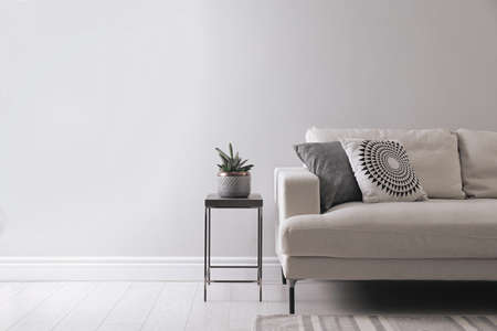 Living room with comfortable sofa. Interior designの写真素材