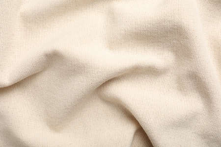 Beige hemp cloth as background, top view. Natural fabricの写真素材
