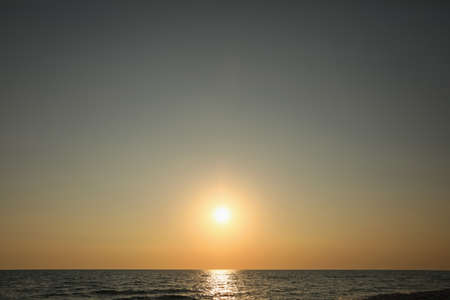 Picturesque view of beautiful sea at sunsetの写真素材