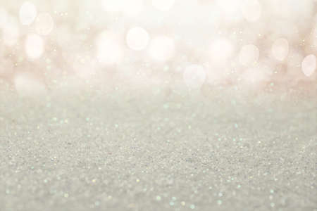 Shiny glitter and blurred lights on background. Bokeh effectの写真素材