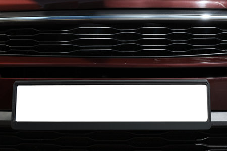 Car with vehicle registration plate, closeup viewの写真素材