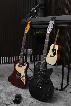 Musical instruments at recording studio. Band practiceの写真素材