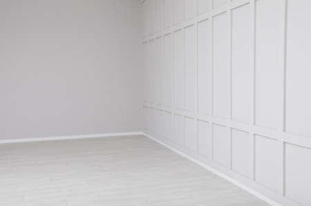 Empty room interior with white walls and floorの写真素材
