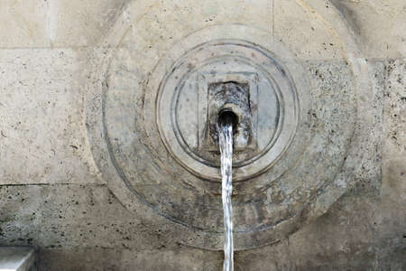 View of beautiful wall fountain on sunny dayの写真素材