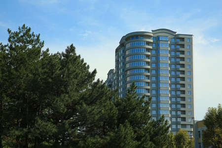 Beautiful view of modern building outdoors on sunny day