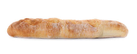 Tasty baguette isolated on white. Fresh breadの写真素材