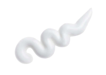 Smear of toothpaste isolated on white, top viewの写真素材