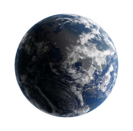 Illustration of planet Earth on white background