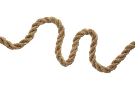 Hemp rope on white background. Organic material