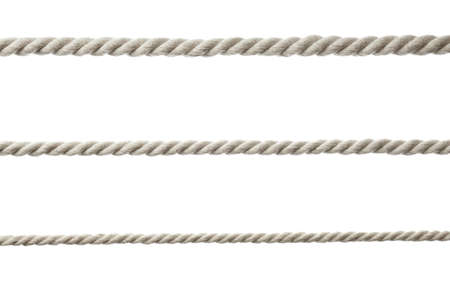 Cotton ropes on white background. Organic materialの写真素材